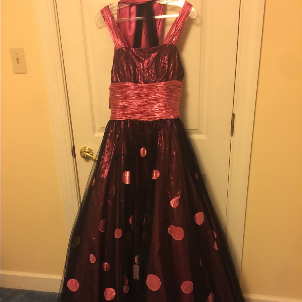 Black and pink prom dress